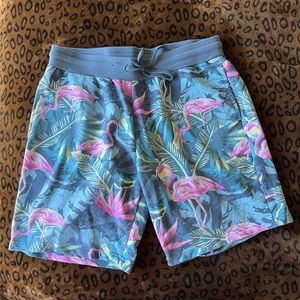 👑Medium Flamingo Drawstring Stretchy Shorts No Boundries👑